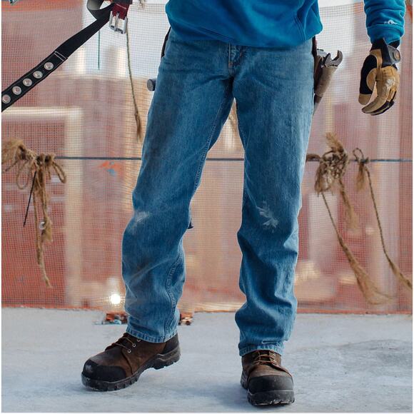 Carhartt Relaxed Fit Straight Jeans 38x30 | Heavy Denim Workwear Utility Pants - Picture 9 of 11